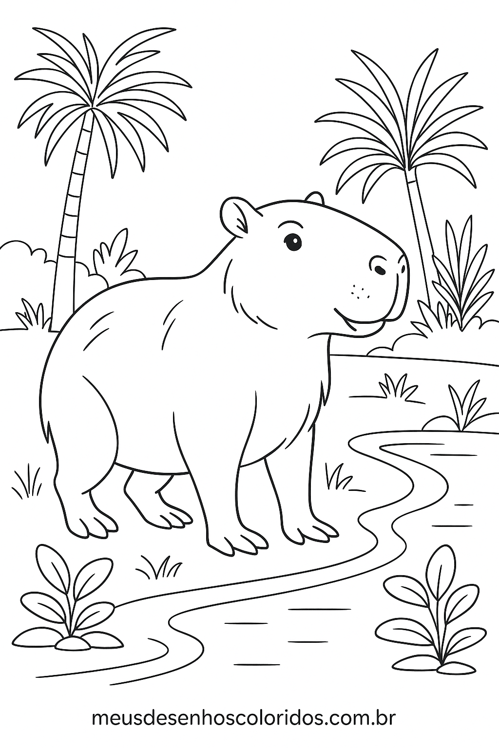 capivara para colorir