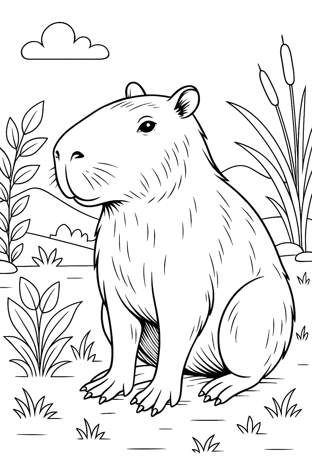 capivara para colorir