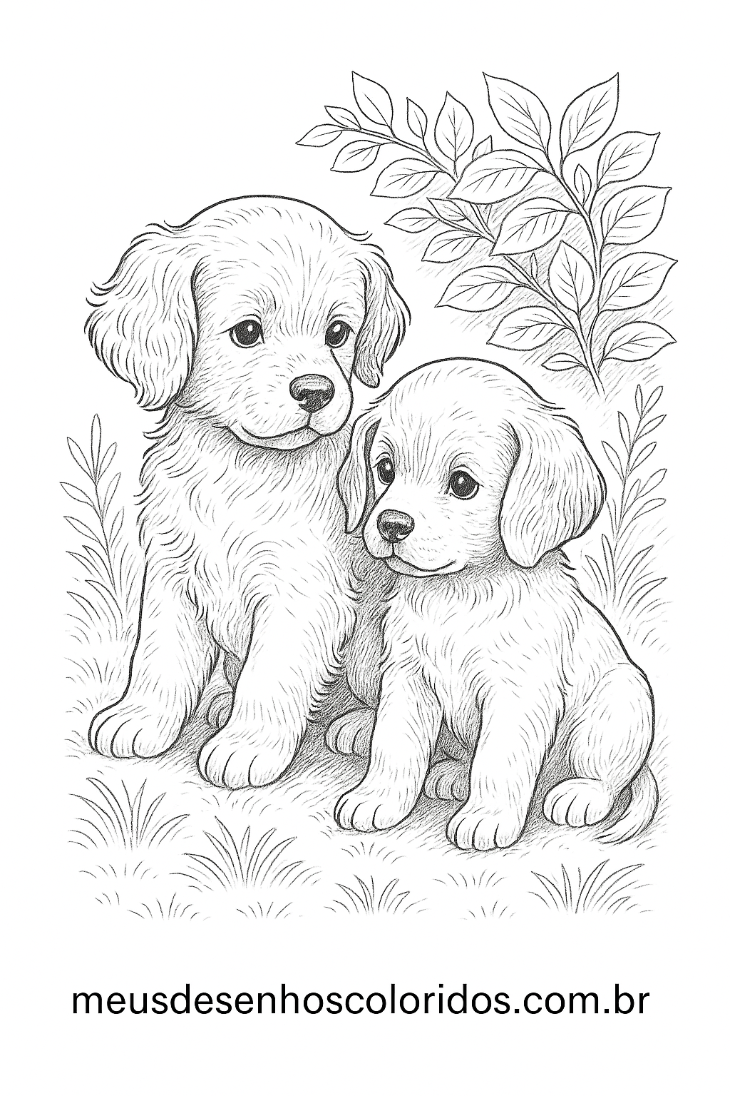 filhotinhos de cachorro para colorir