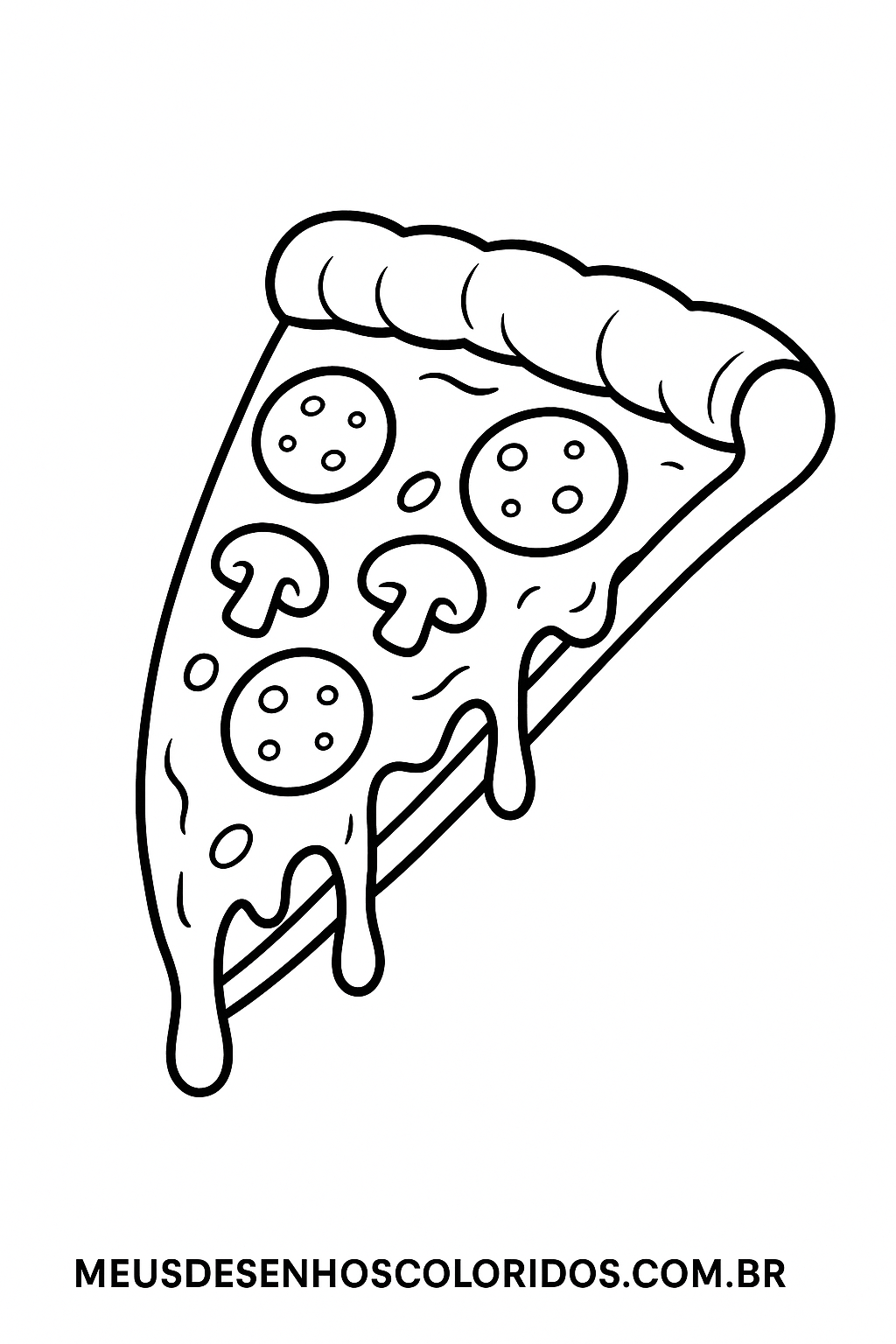 desenho de pizza para colorir