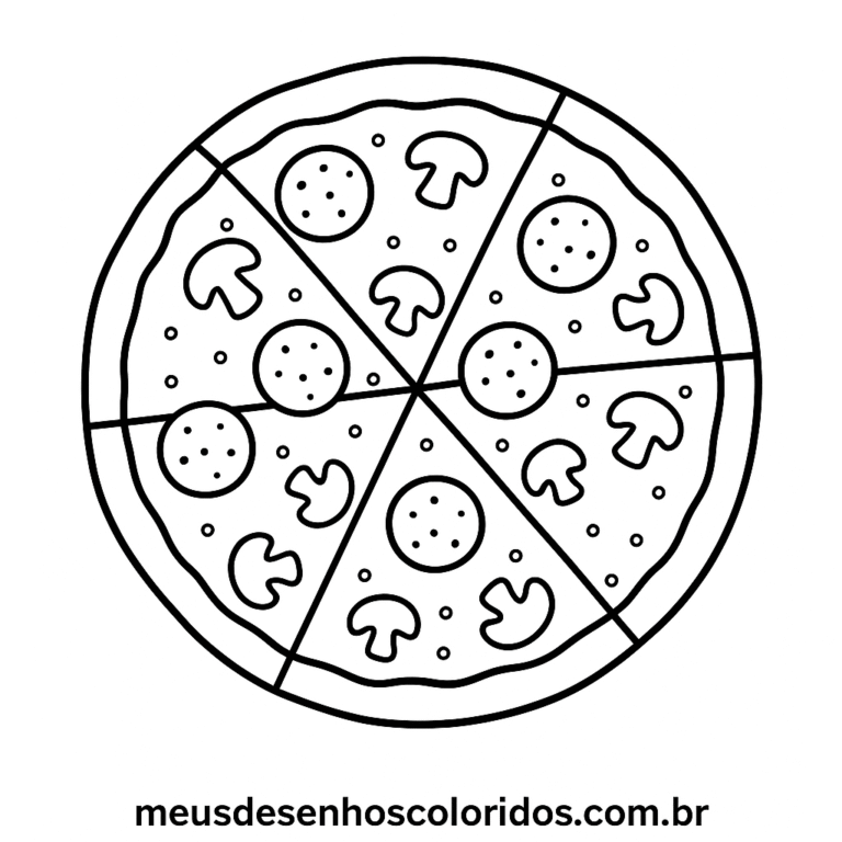 desenho de pizza para imprimir e colorir