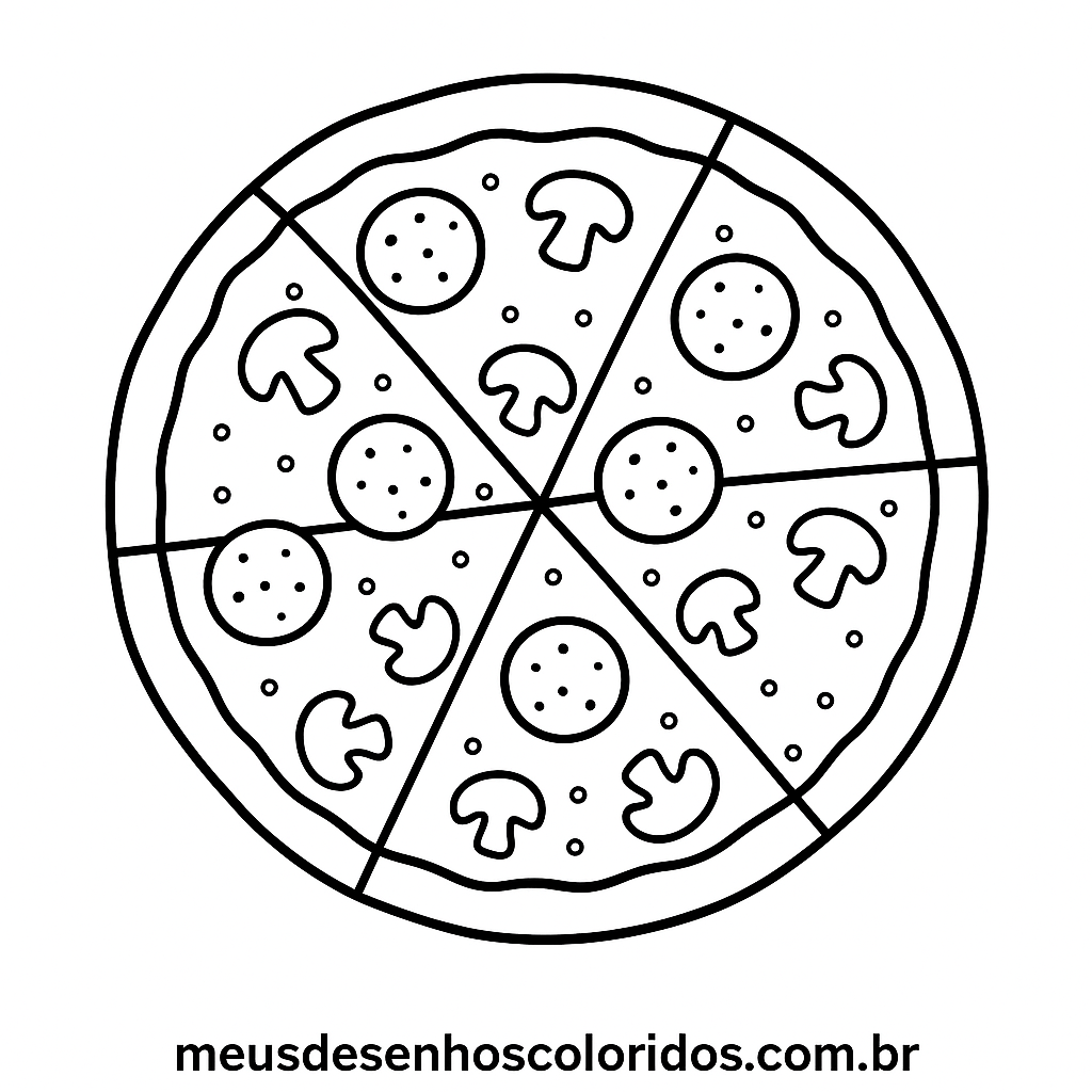 desenho de pizza para imprimir e colorir