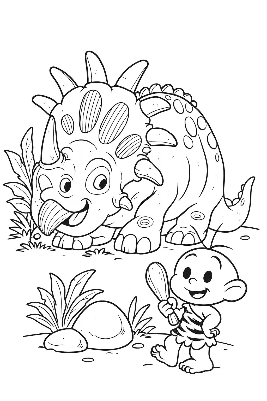 triceratops para colorir