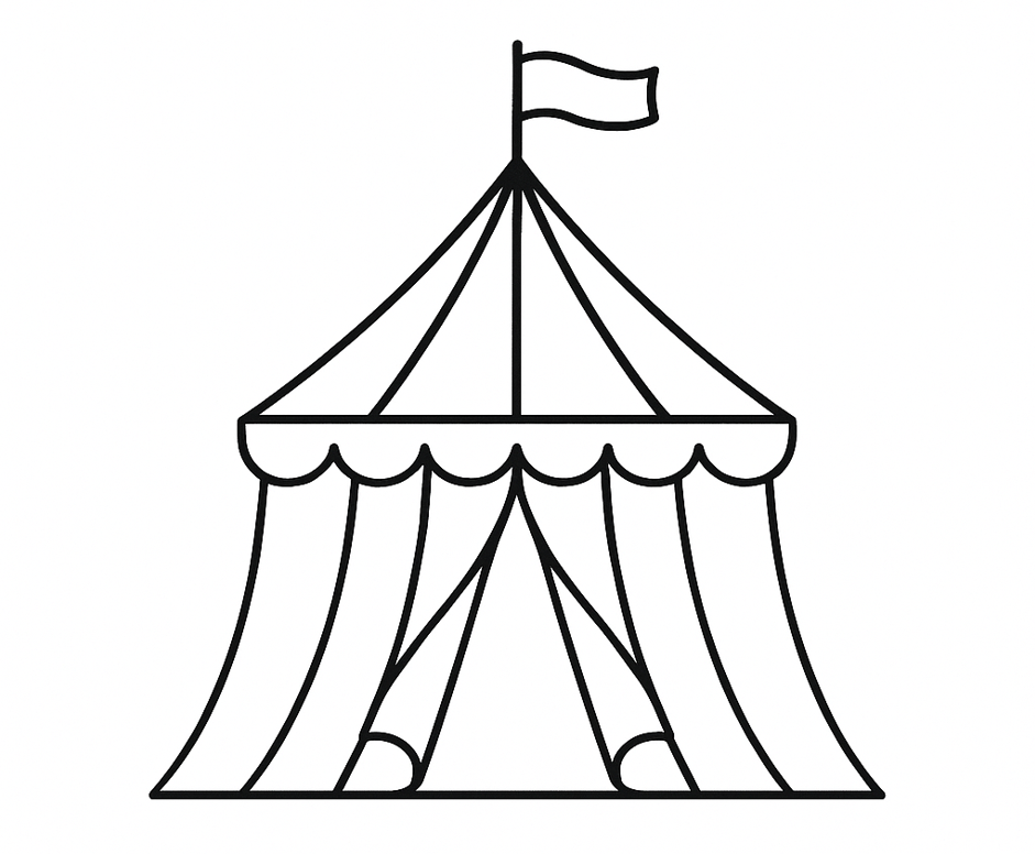 Desenho de tenda de circo para colorir