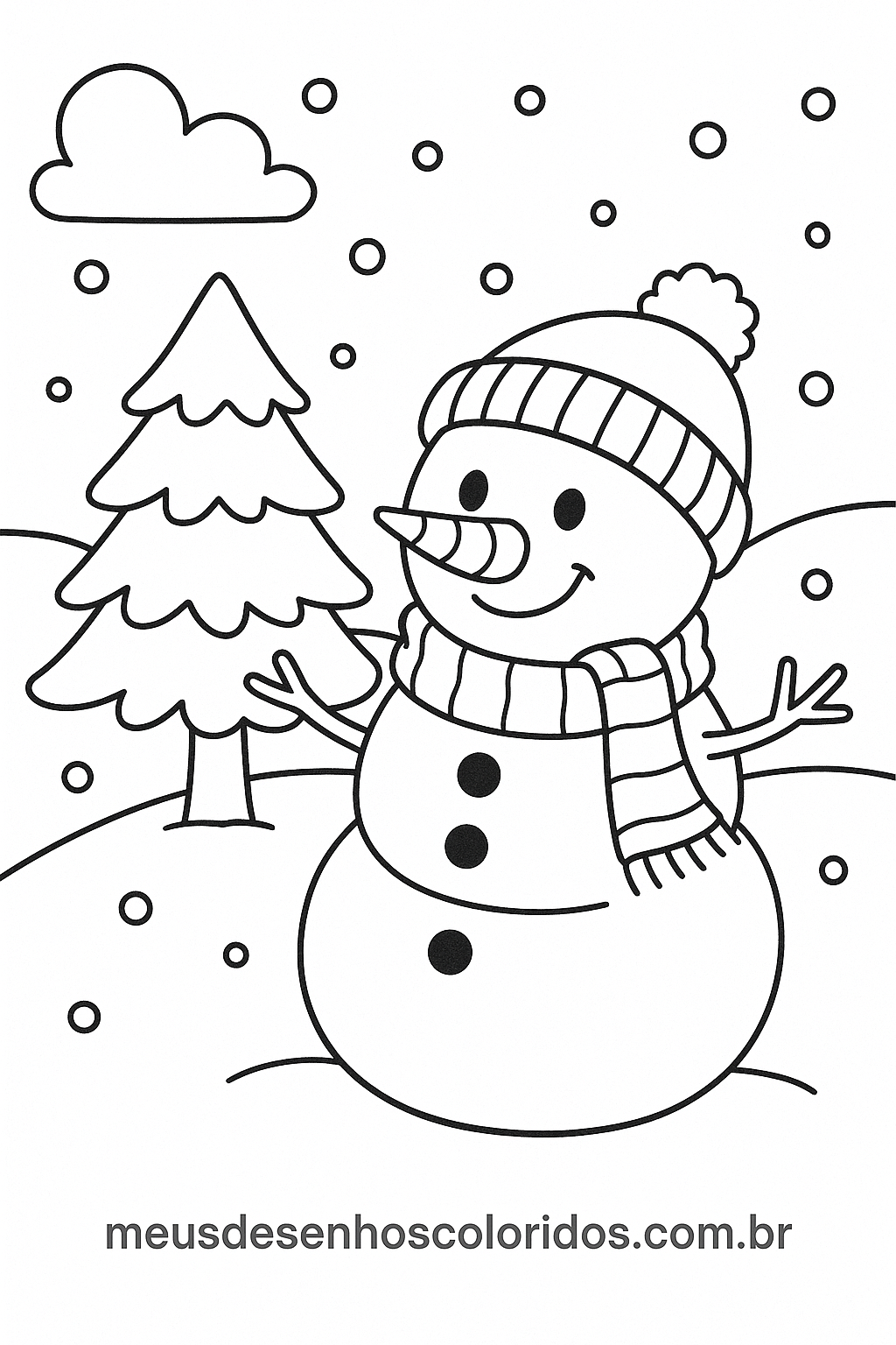 boneco de neve para colorir