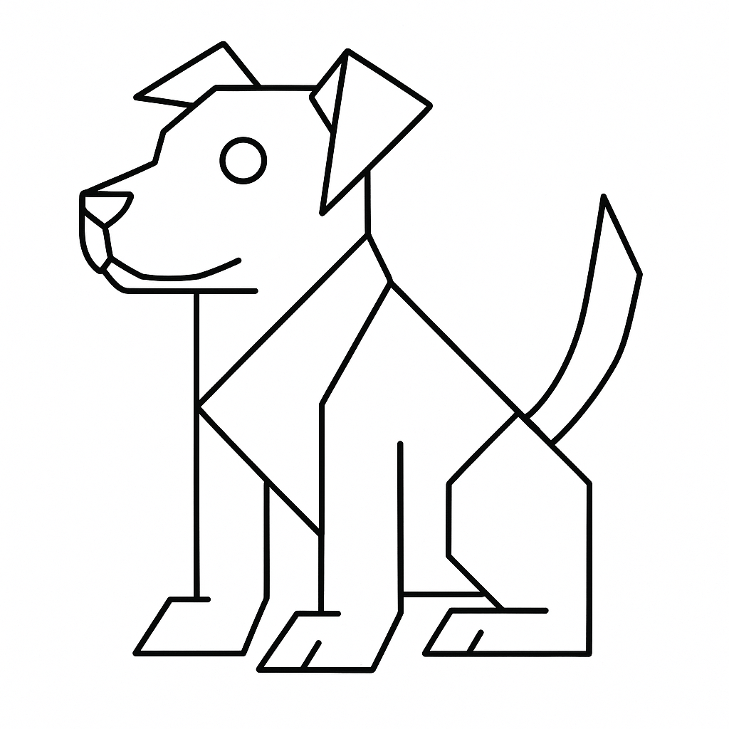 cachorrinho com formas geométricas