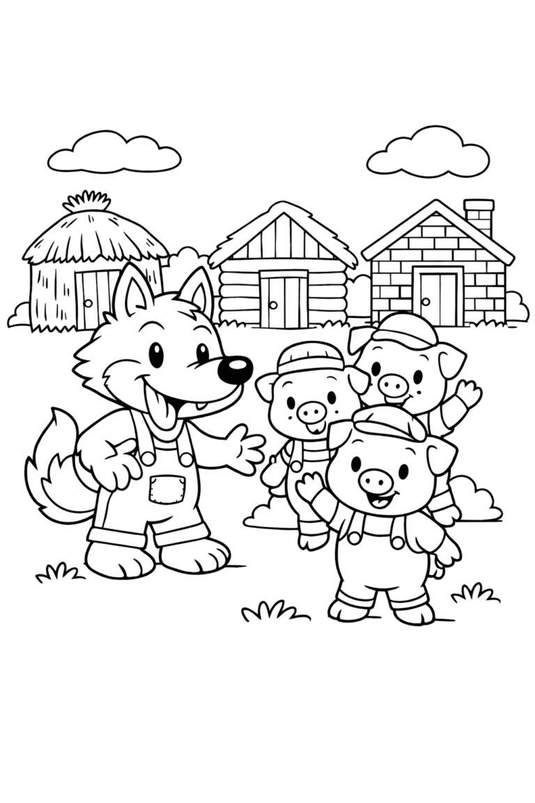 desenho dos três porquinhos para colorir