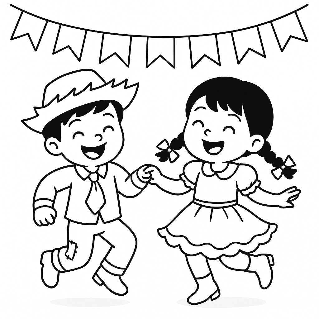 desenho de festa junina para colorir