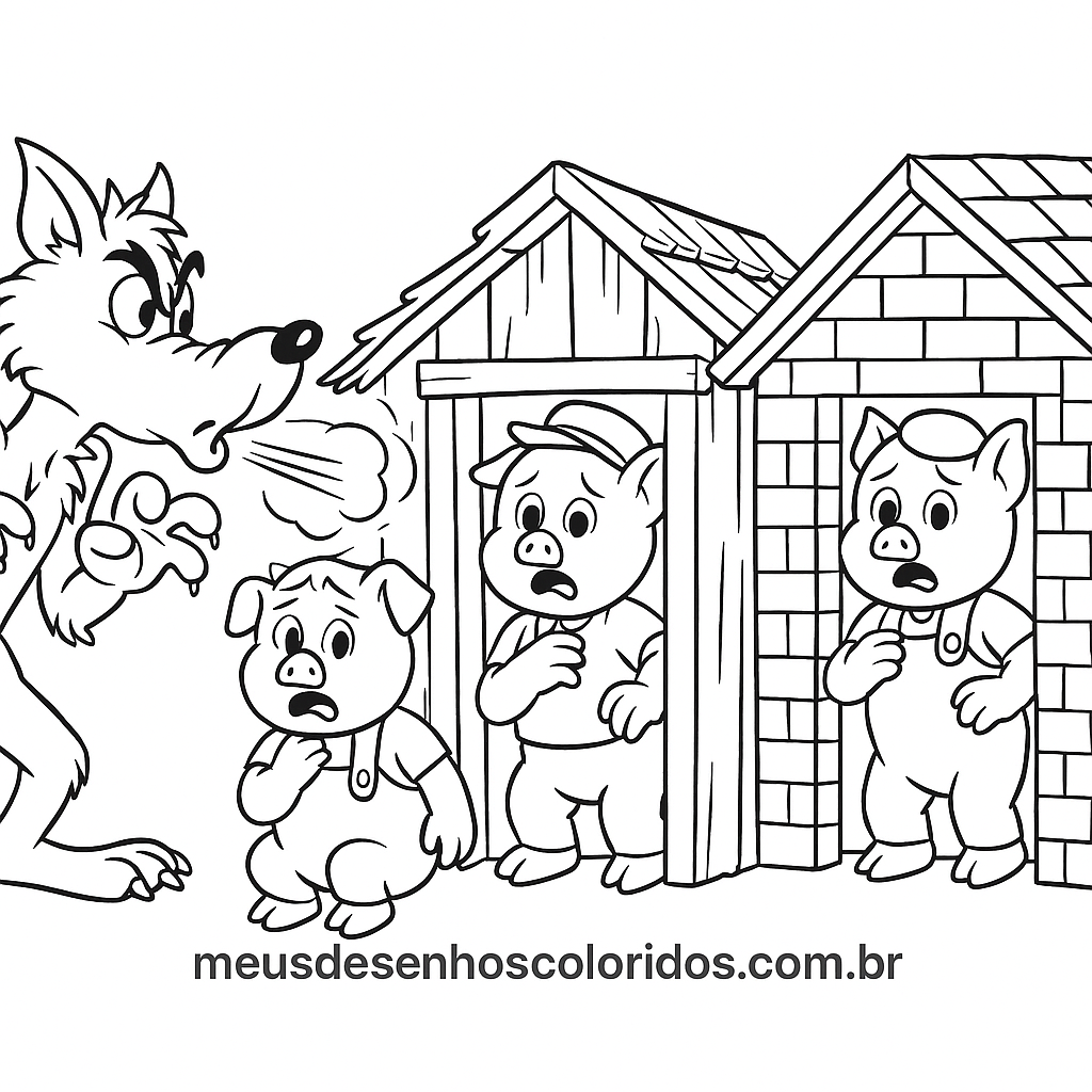 três porquinhos e o lobo mau