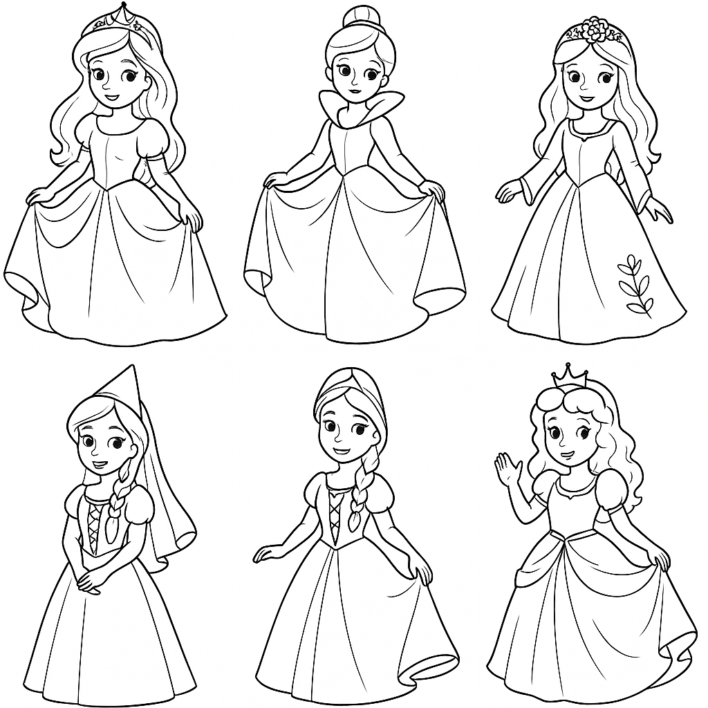 princesas para colorir