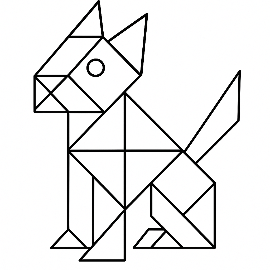 desenho de cachorrinho com formas geométricas