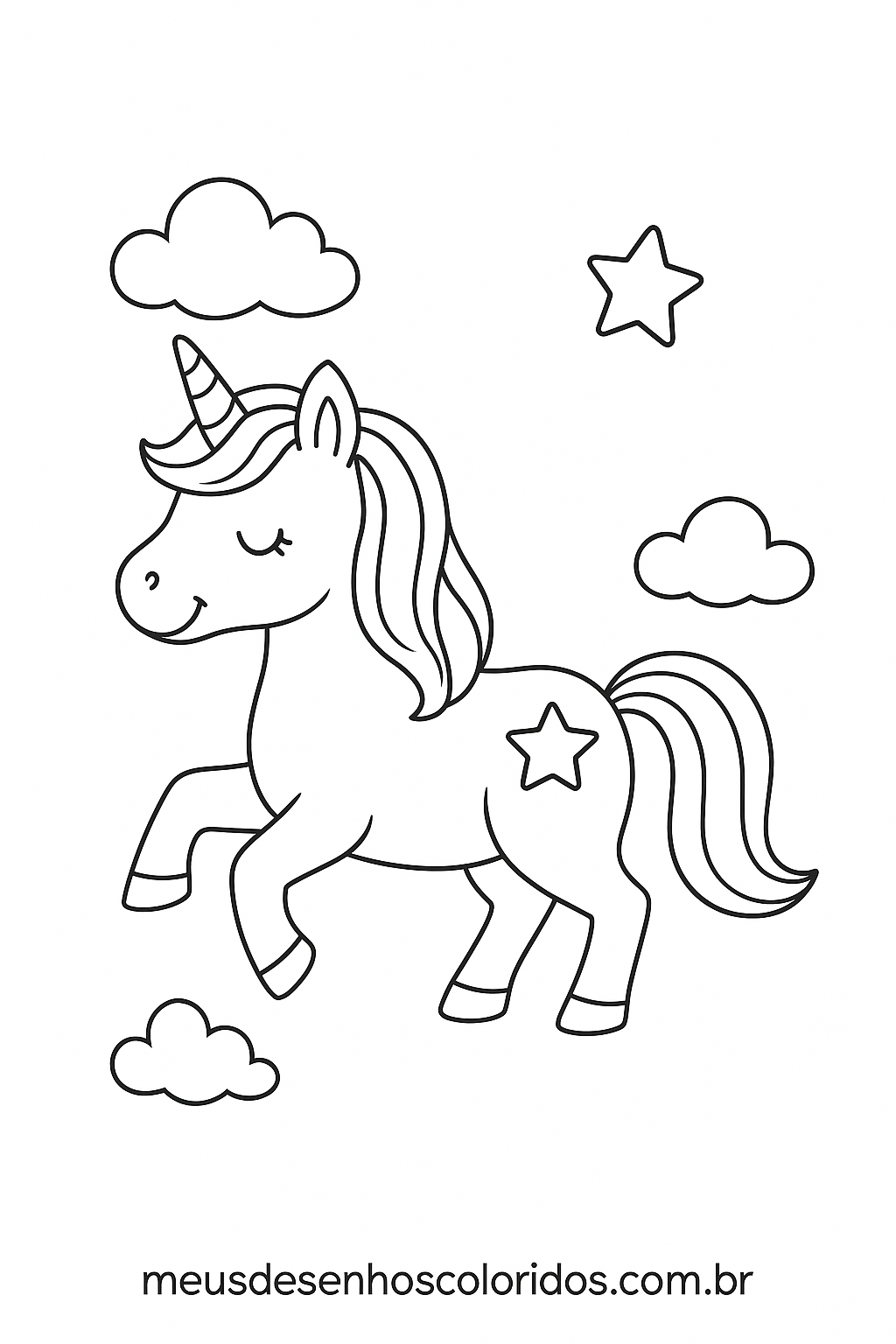 unicornio magico para colorir