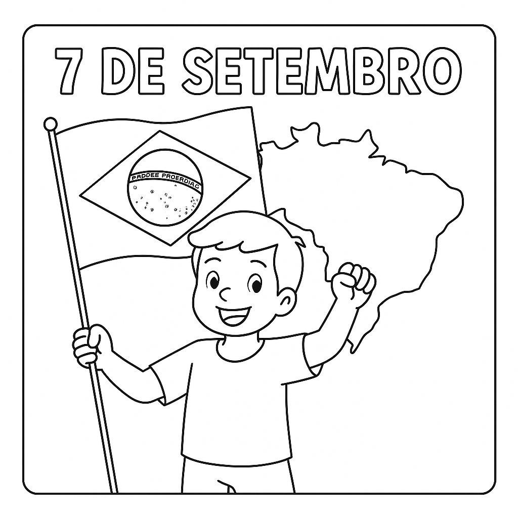 7 de setembro para colorir