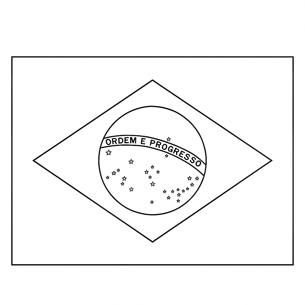 bandeira do Brasil para colorir