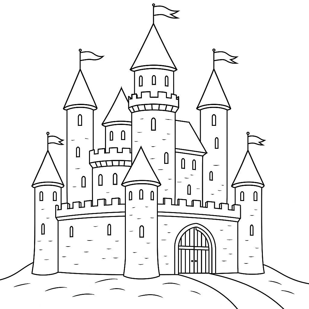 castelo realista para colorir