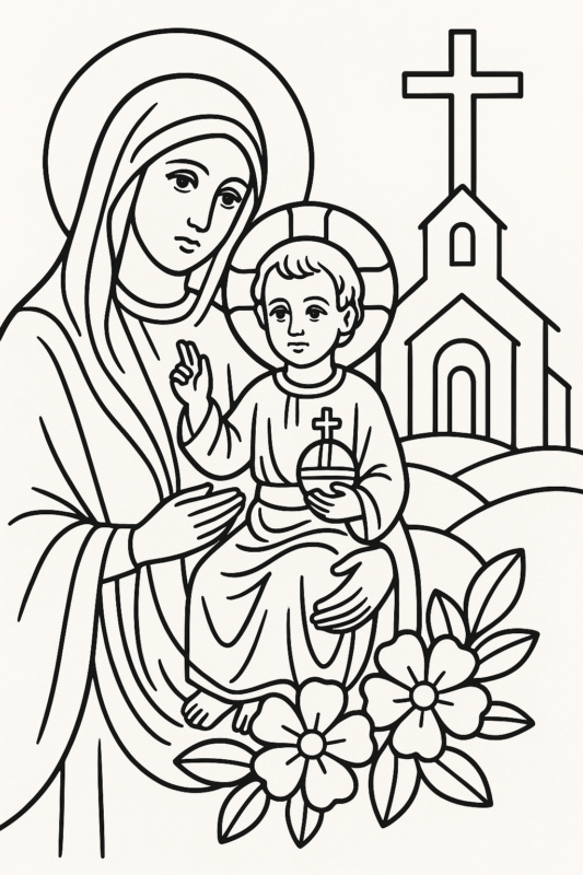 desenho católico para colorir