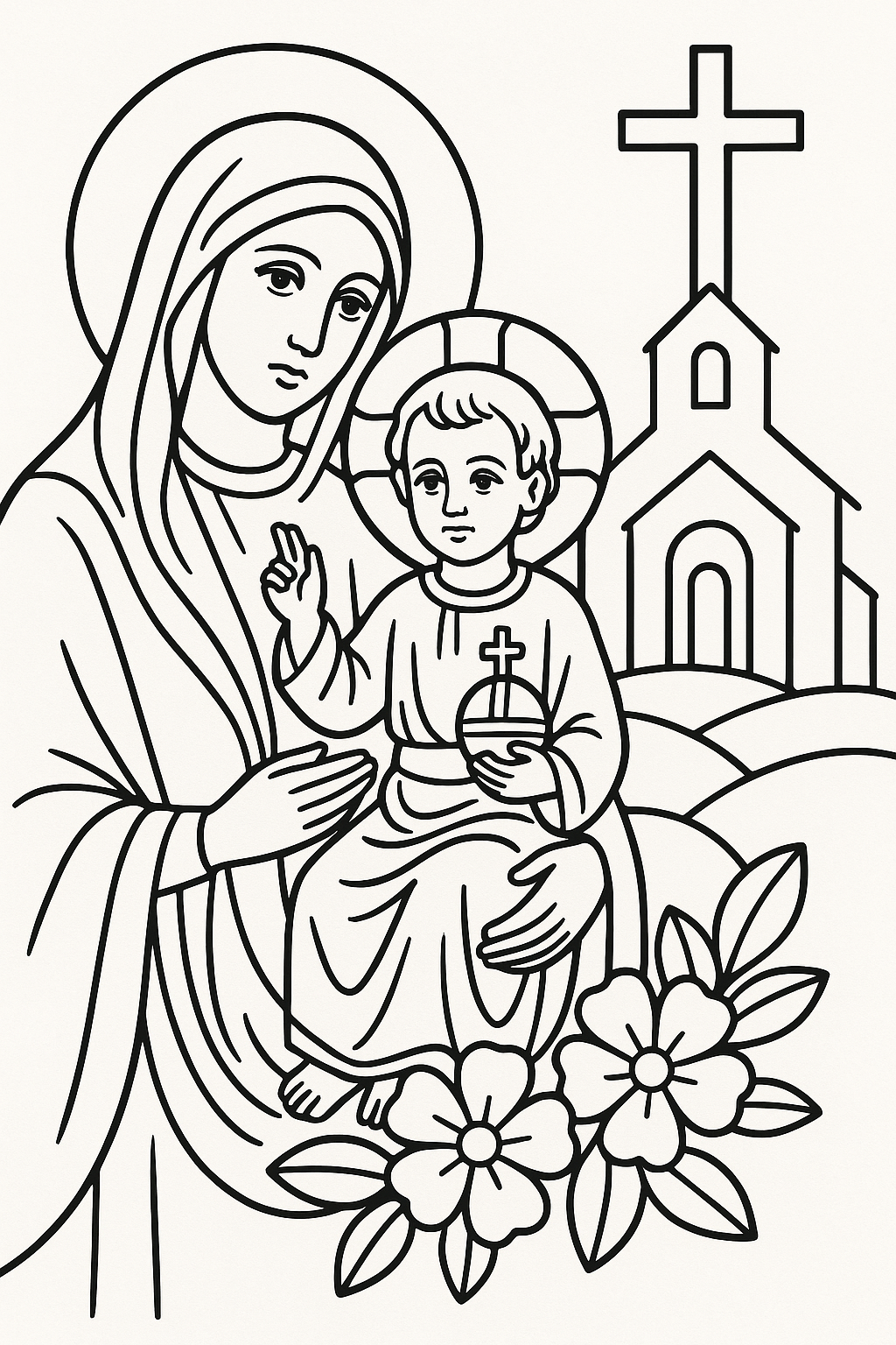 desenho católico para colorir