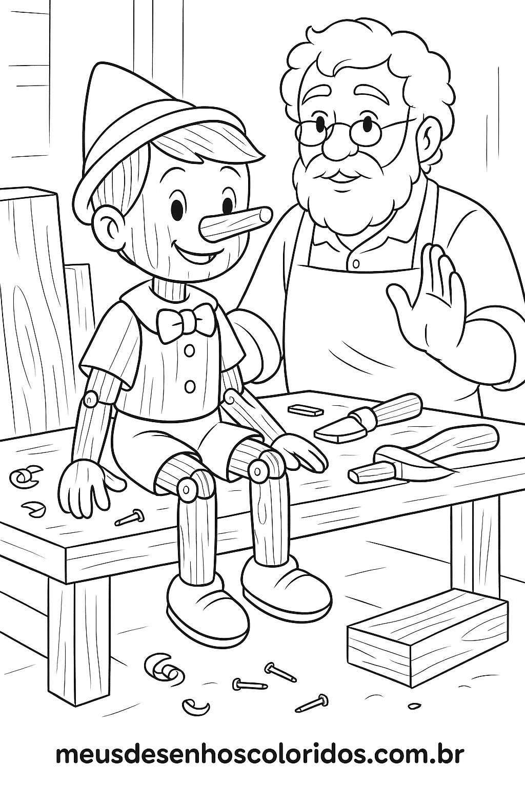 pinóquio para colorir