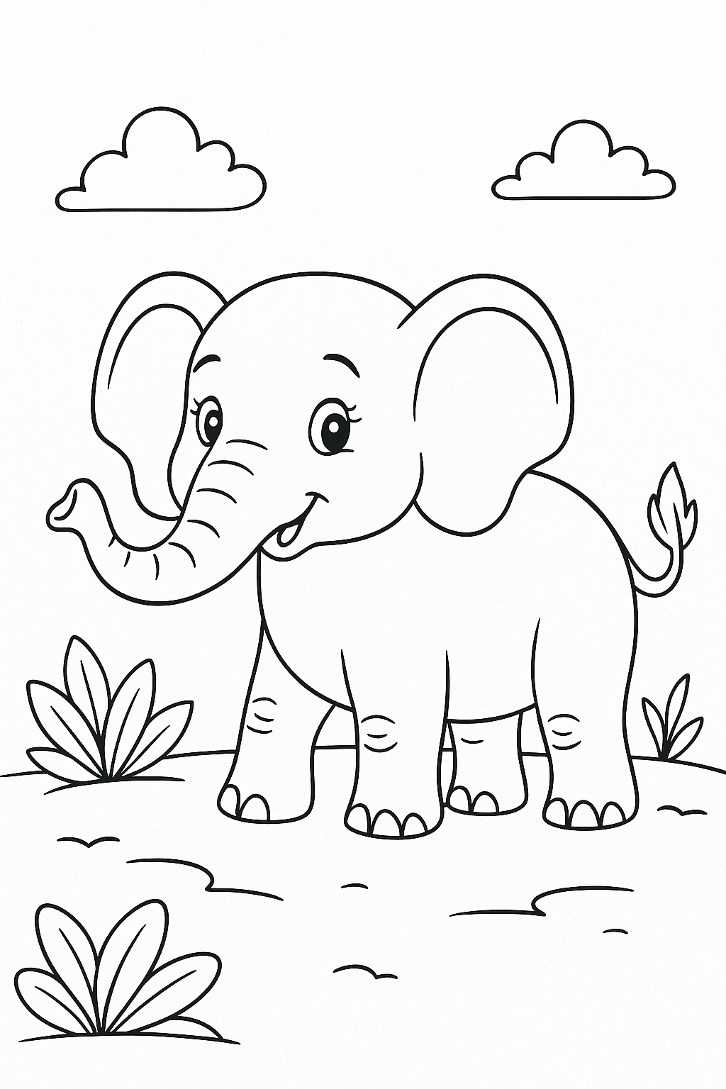 desenho de elefante para colorir