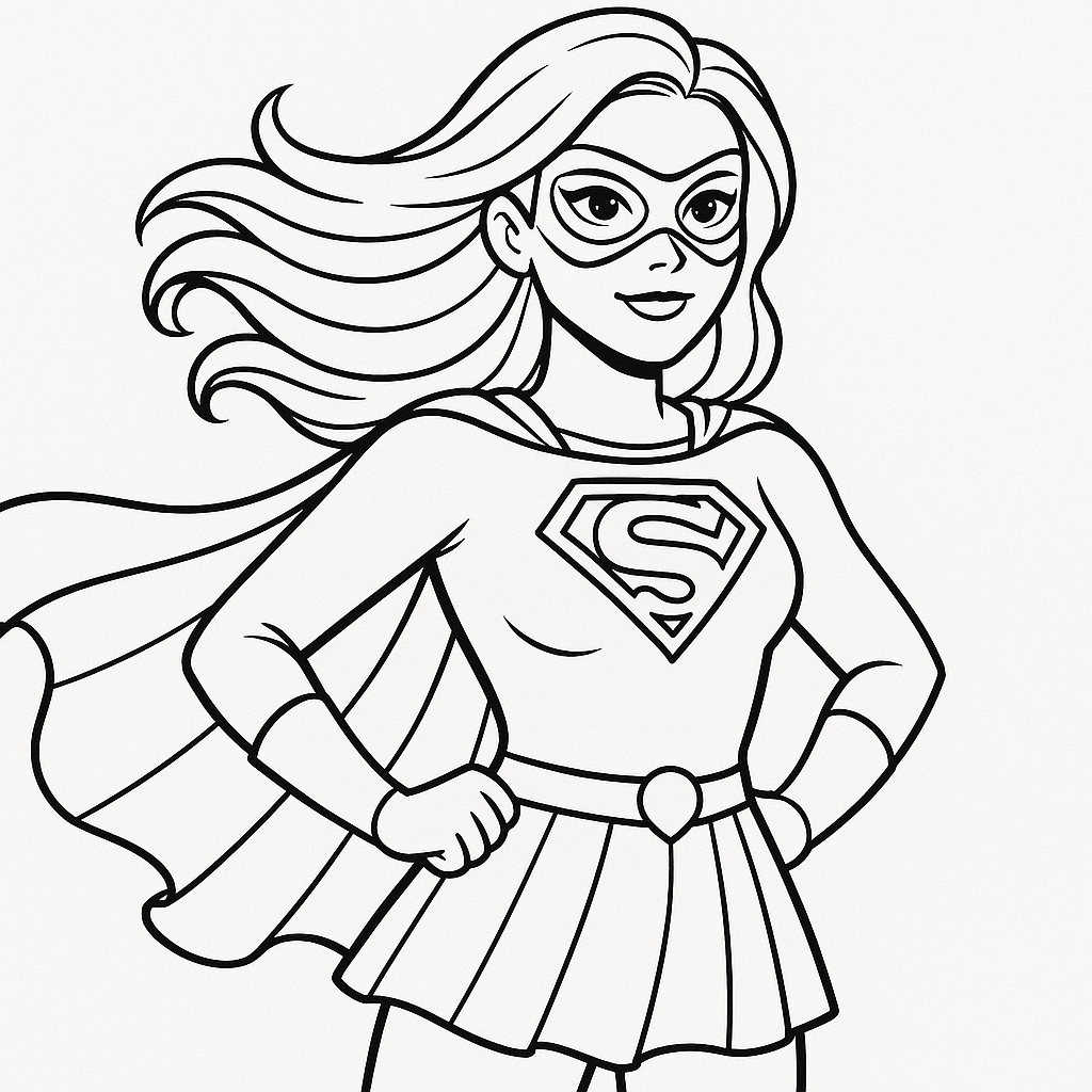 super-heroína para colorir
