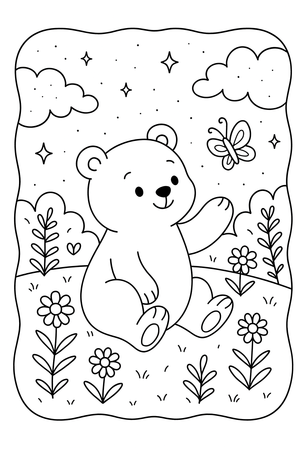 ursinho para colorir estilo bobbie goods