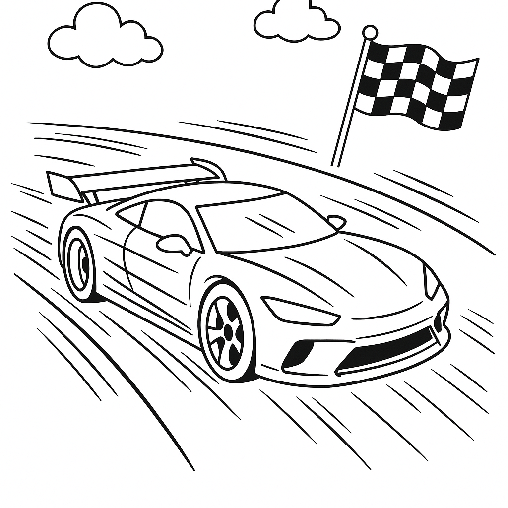 desenho de carro de corrida para colorir