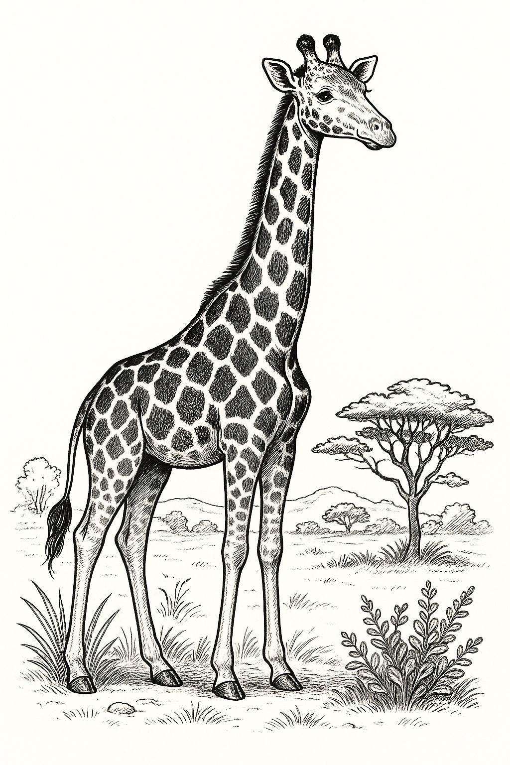 girafa para colorir