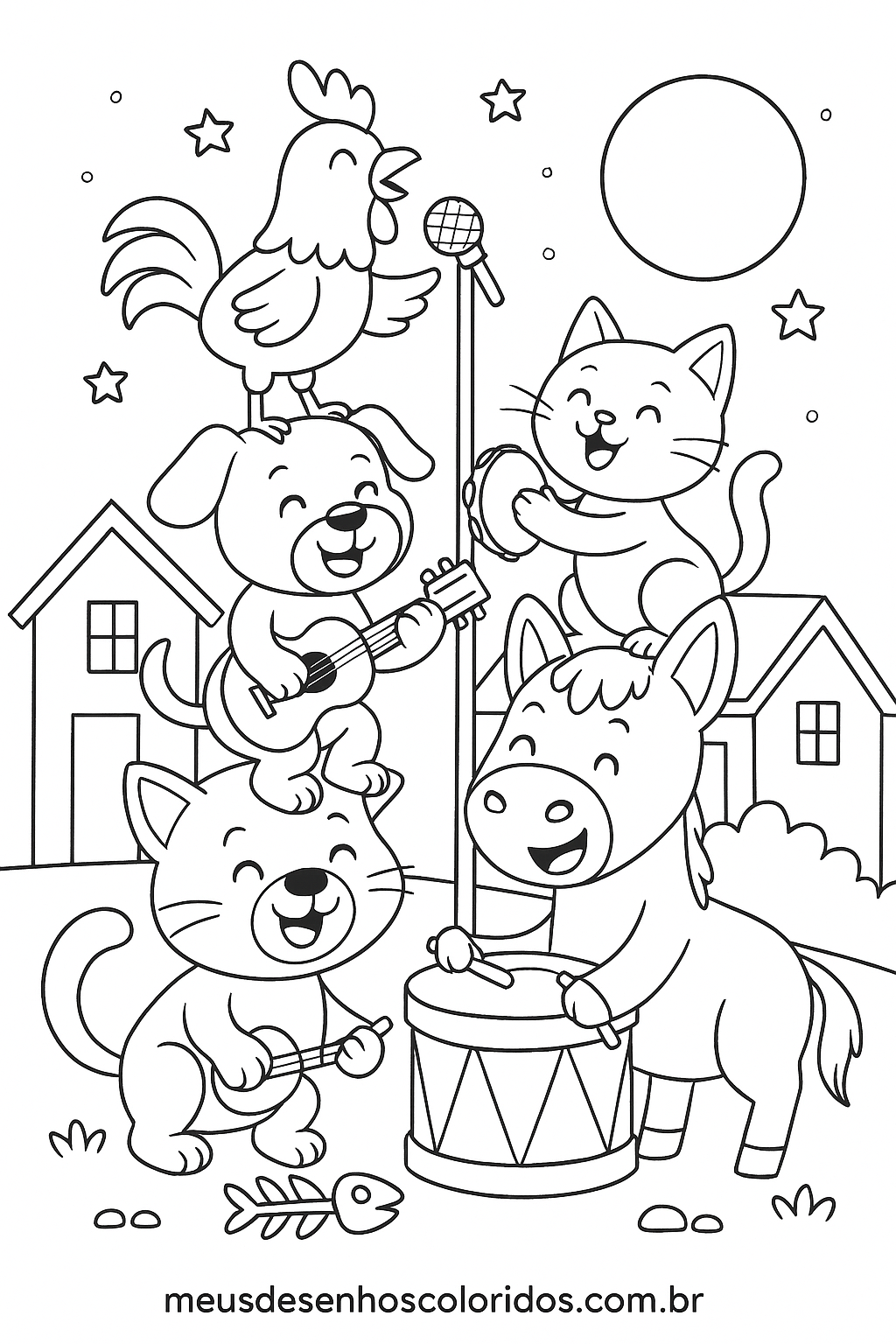 saltimbancos para colorir