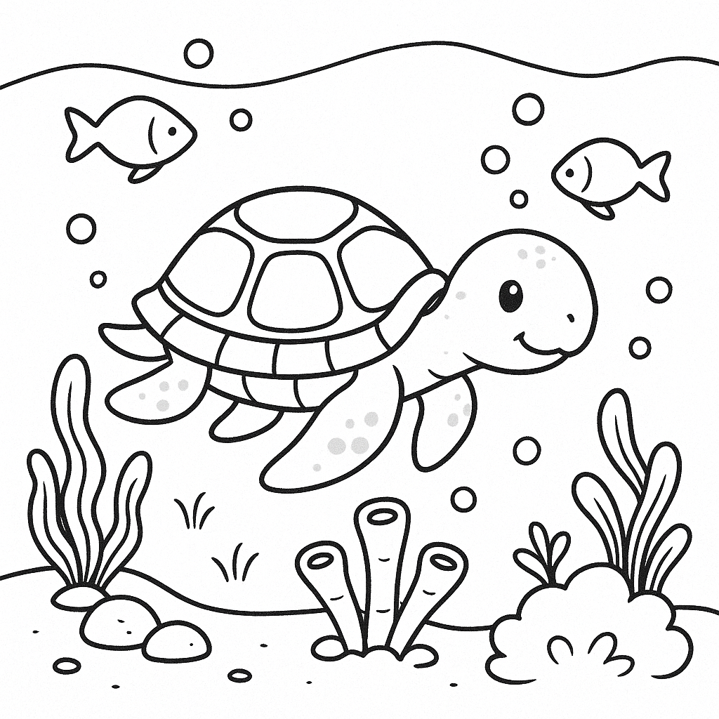 tartaruga marinha para colorir