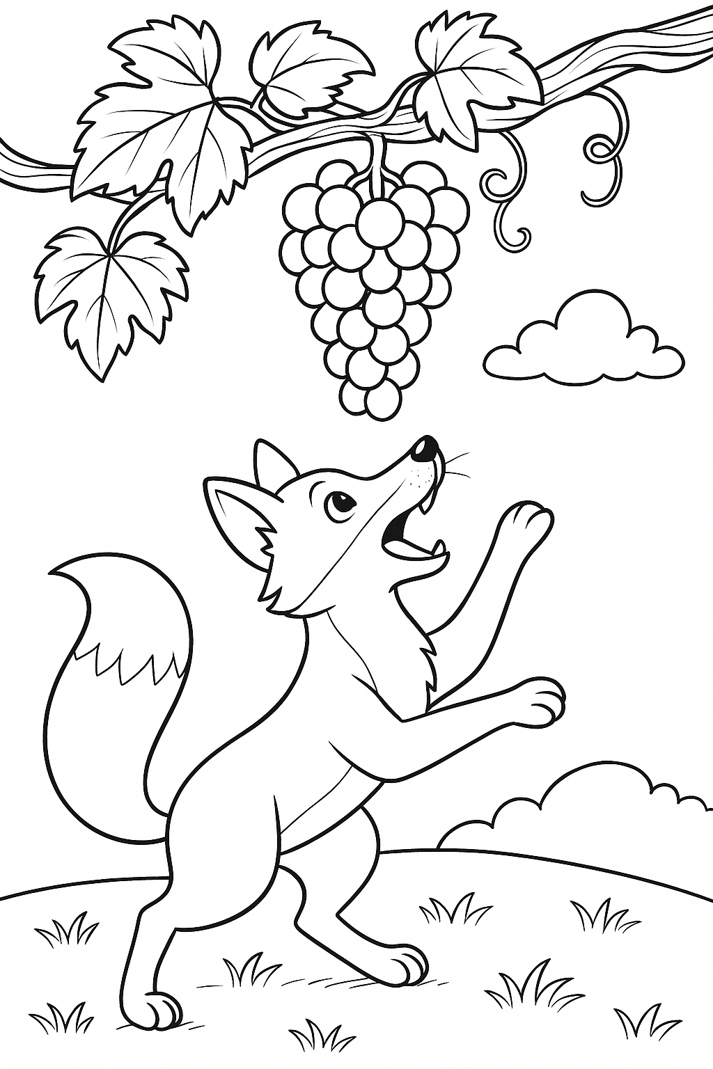 a raposa e as uvas para colorir