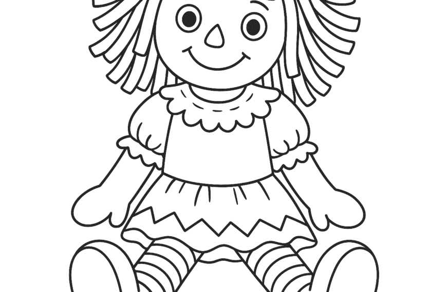 Desenho de boneca de pano para colorir