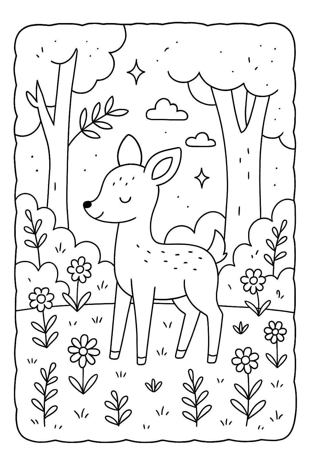 desenho de cervo estilo bobbie good