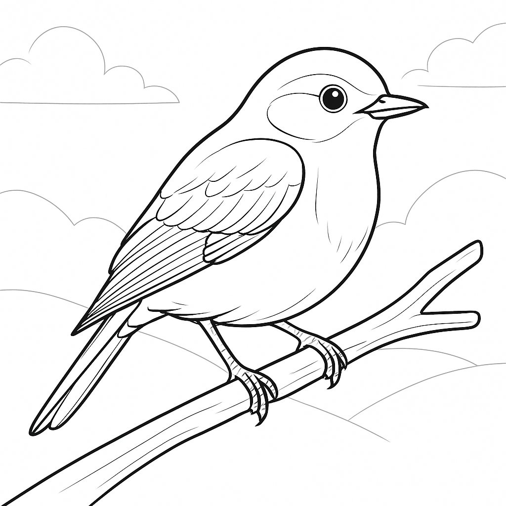 desenho de pássaro realista para colorir