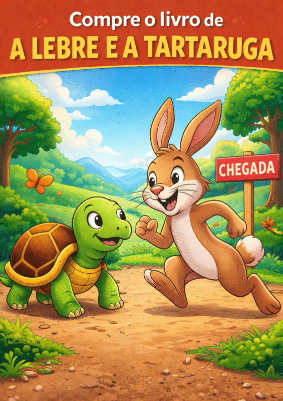 livro fábula a lebre e a tartaruga