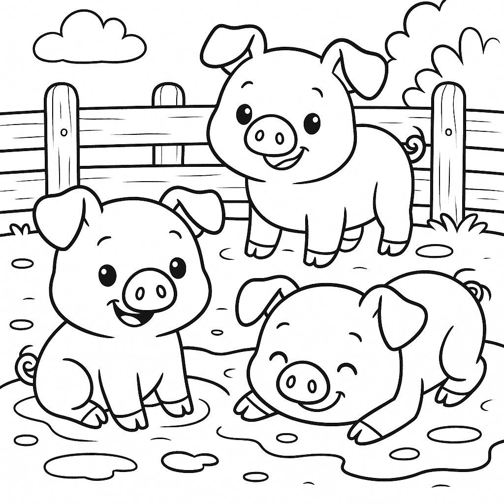 porquinhos para colorir