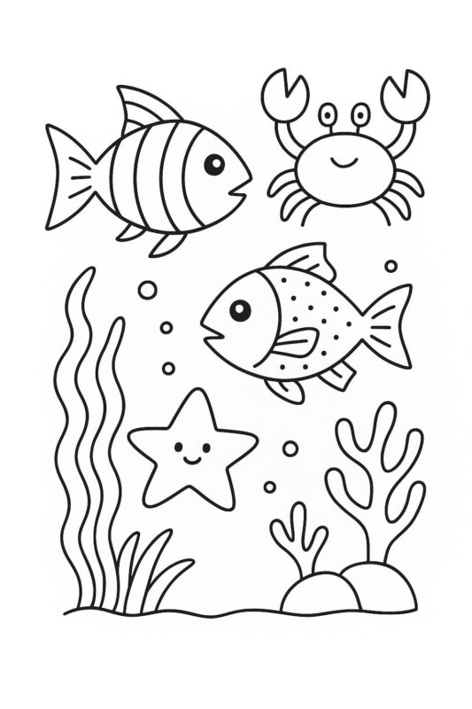 animais do fundo do mar para colorir