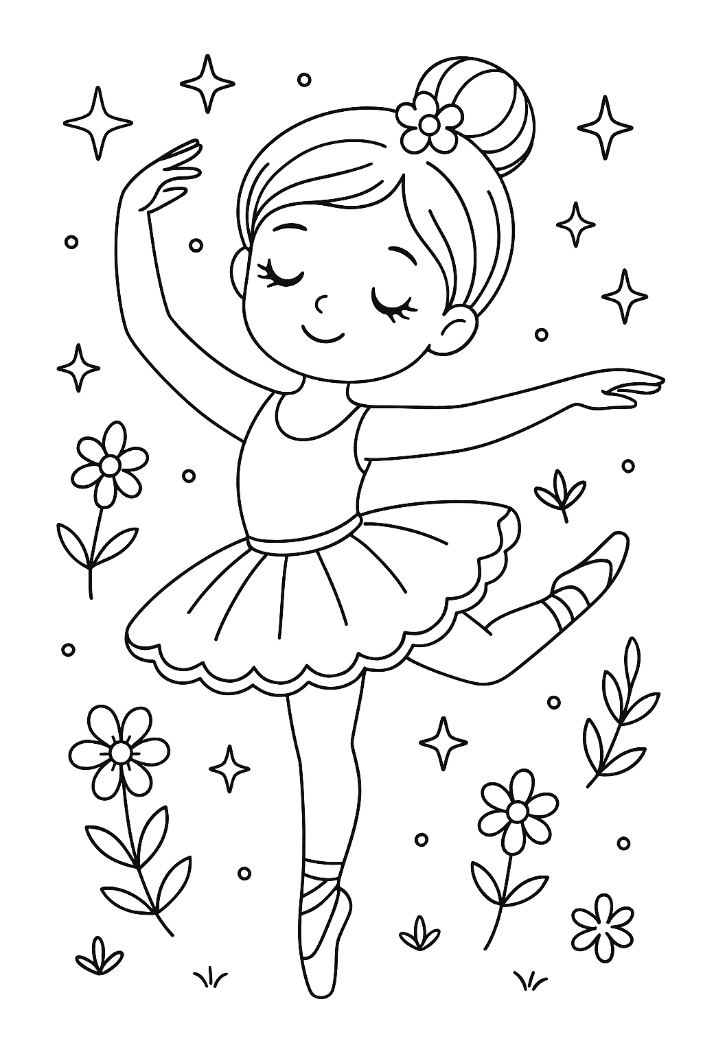 bailarina para colorir