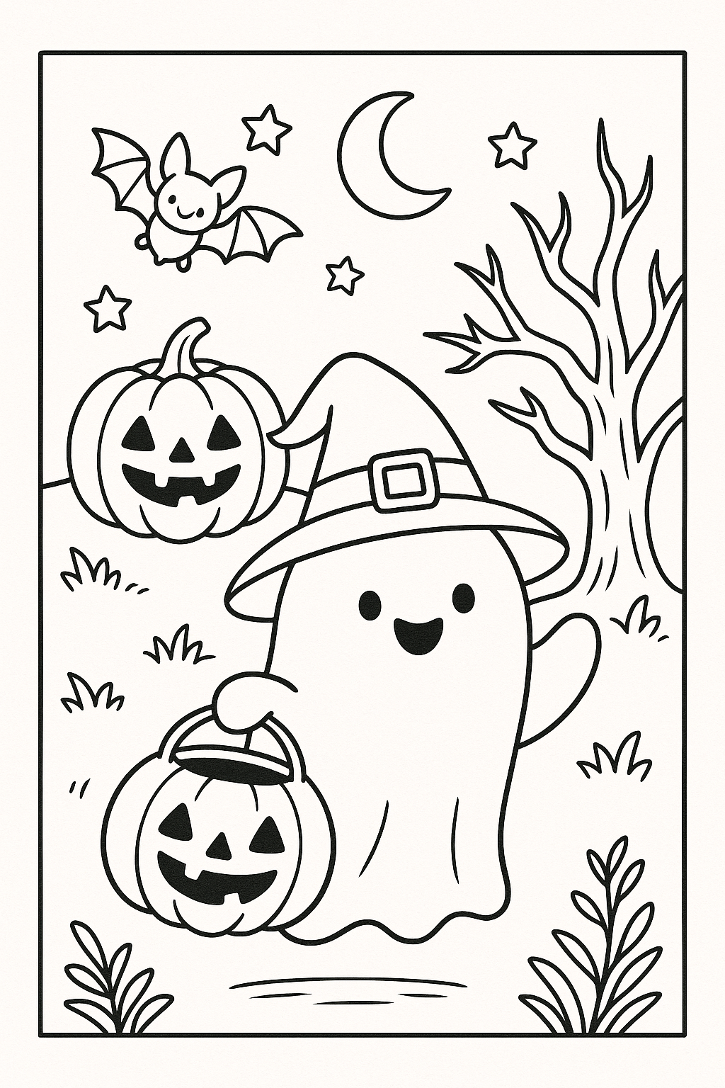 Fantasminha fofo para colorir