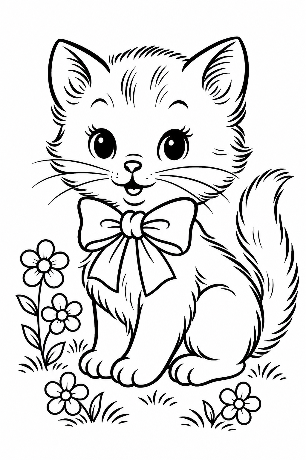 desenho de gatinho fofo para colorir