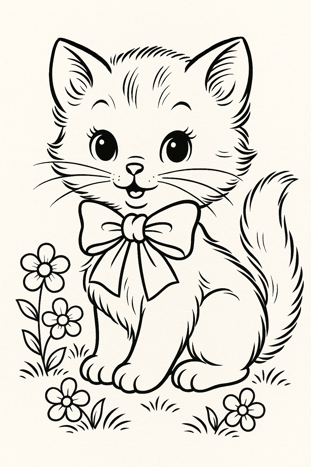 gatinho fofo para colorir