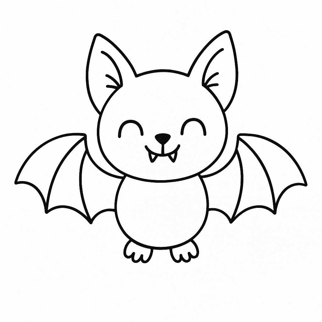 desenho fofo de morcego para colorir