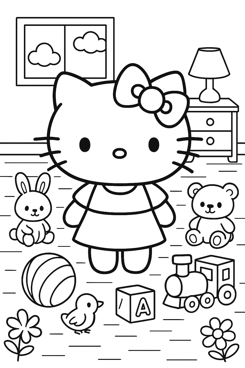 hello kitty para colorir