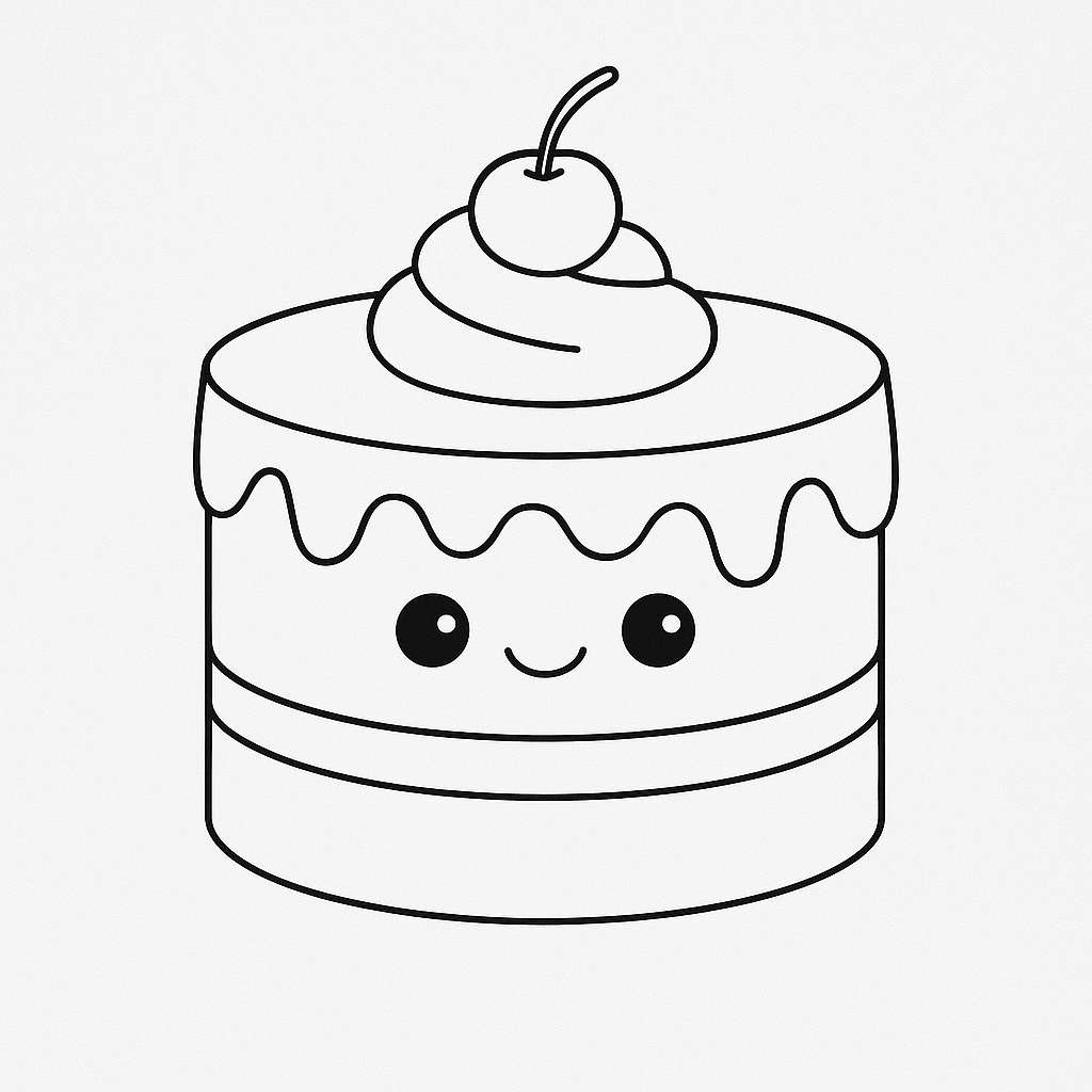 desenho de bolo para imprimir e colorir