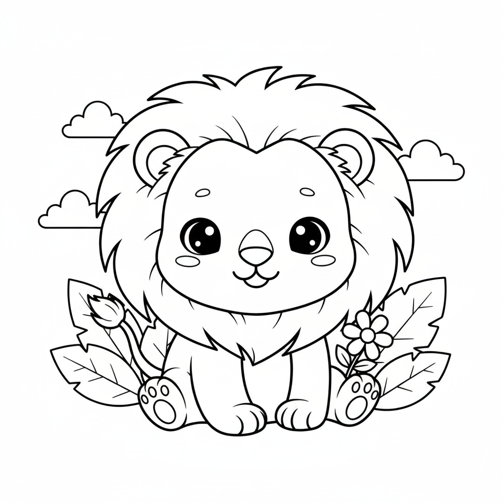 Desenho de Leãozinho para Colorir