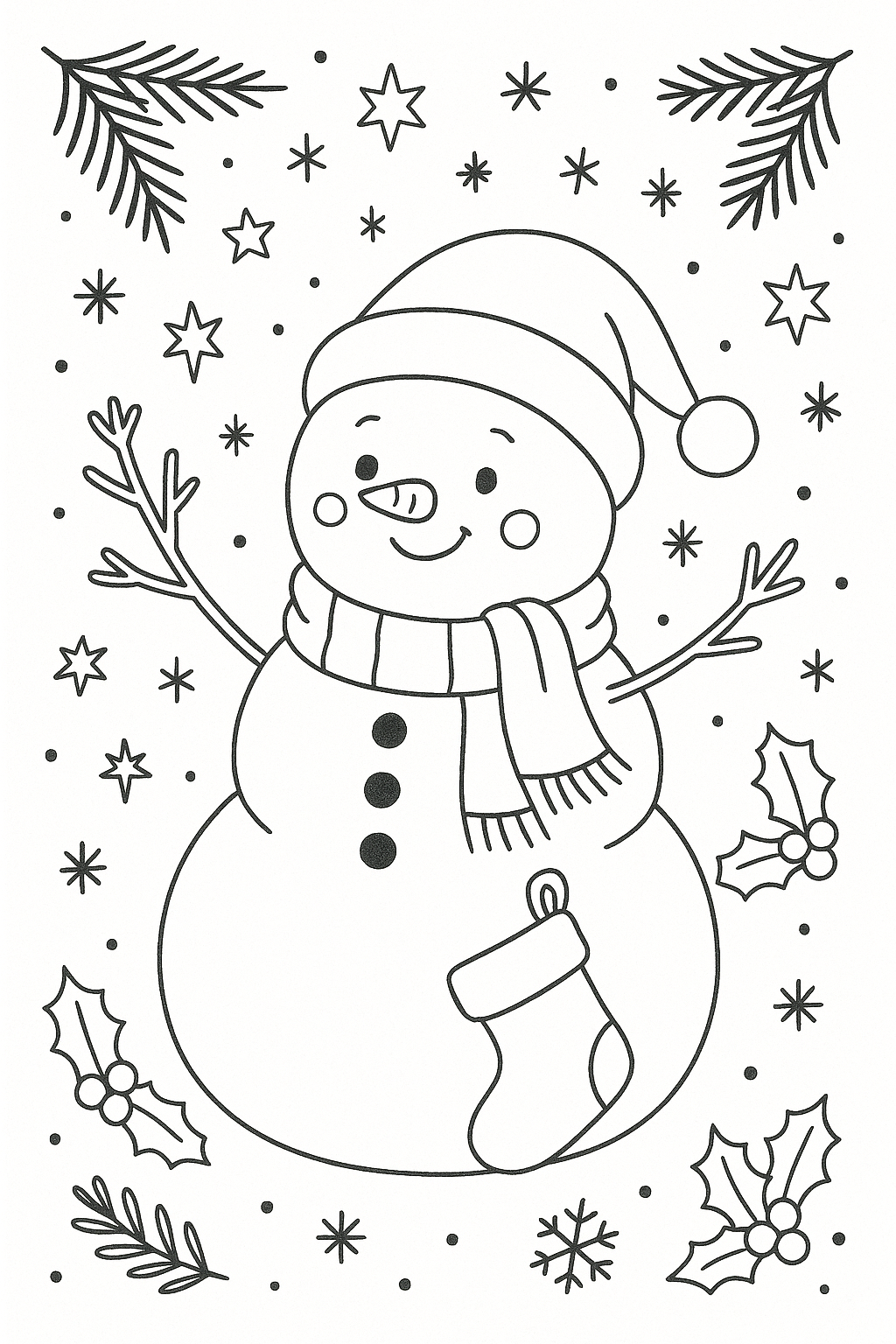desenho de boneco de neve para colorir