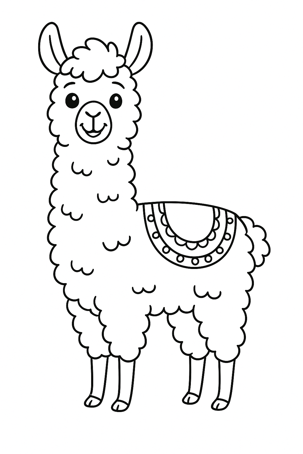 desenho de lhama para colorir