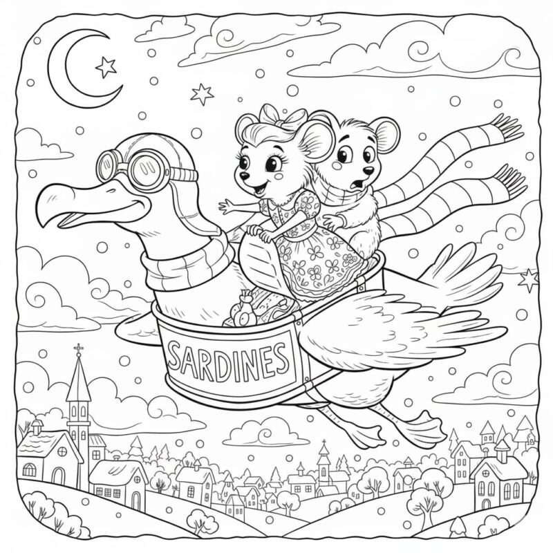 desenho de ratinhos voadores para colorir