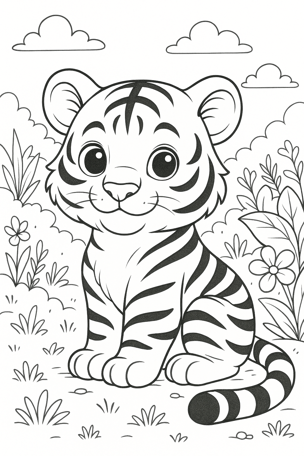 desenho de tigre para colorir