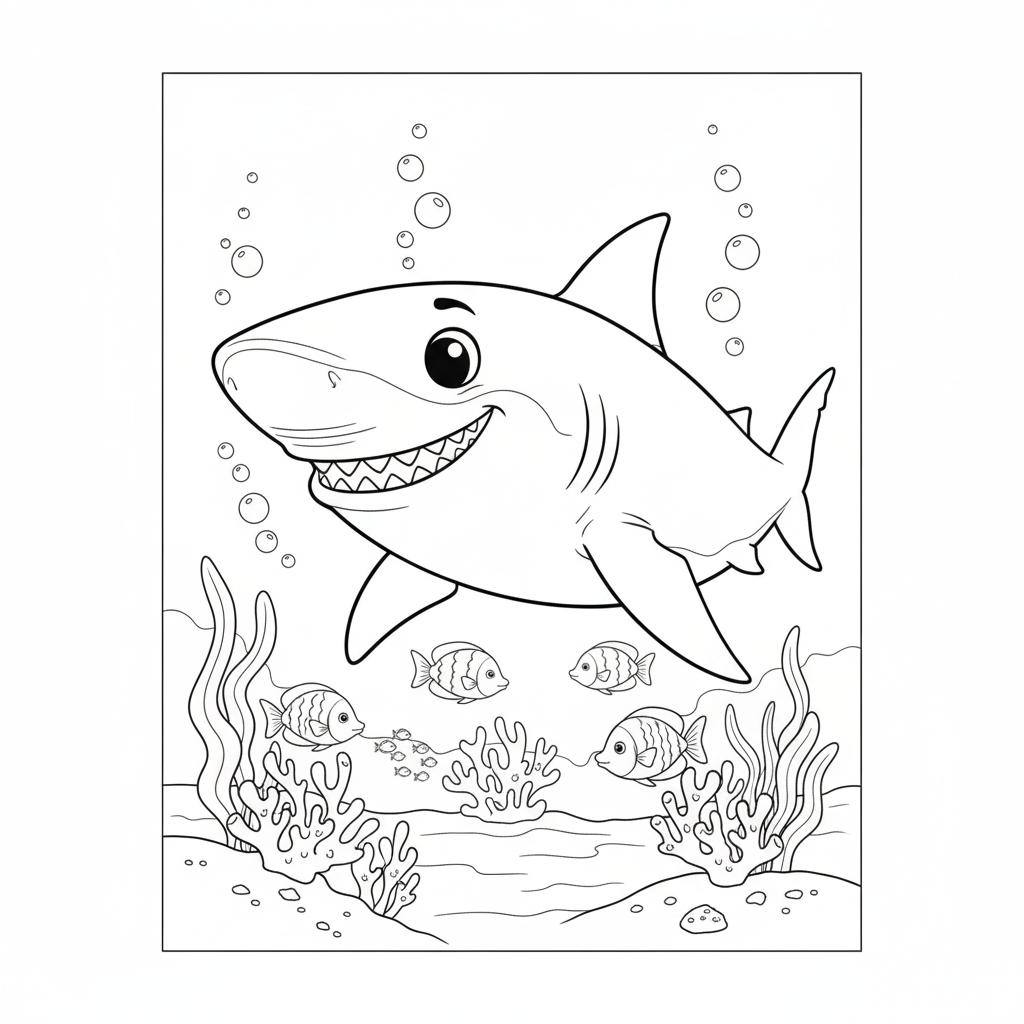 desenho de tubarão para colorir