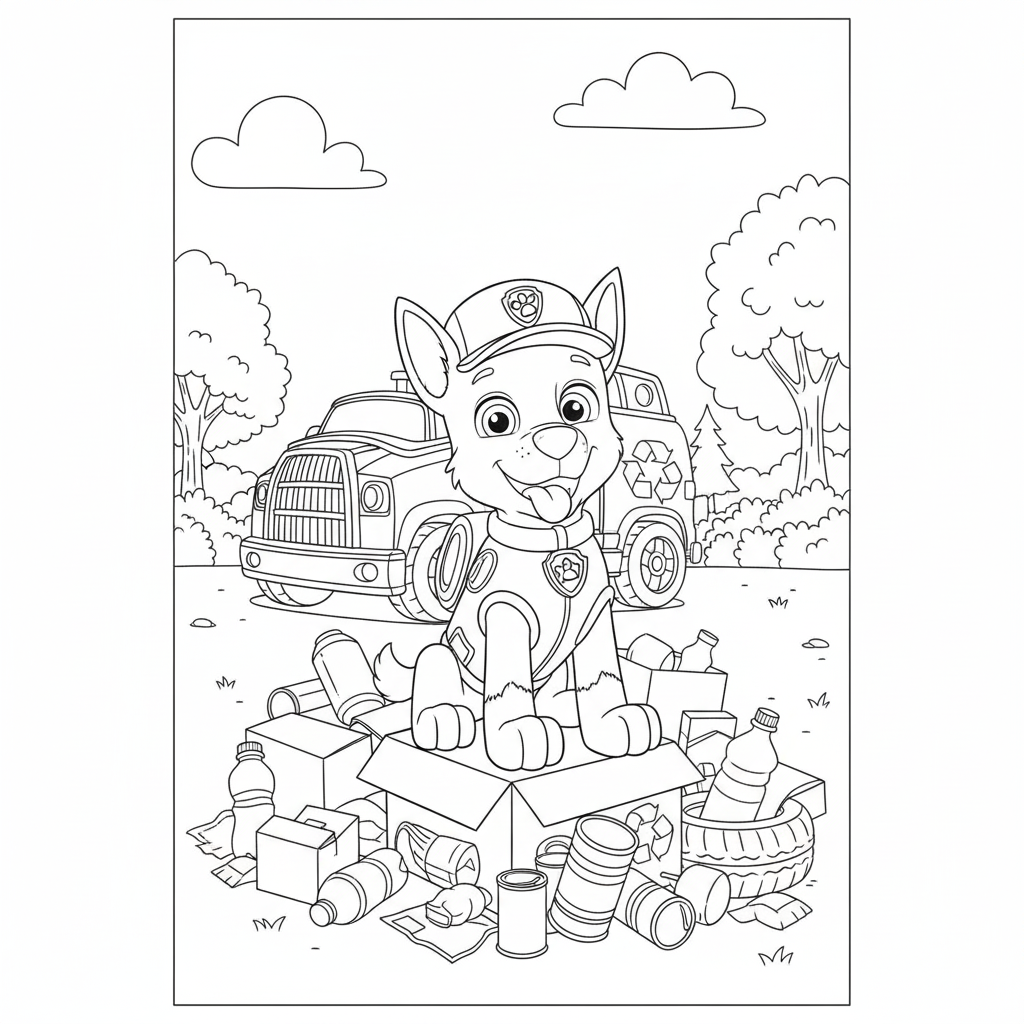 Desenho do Rocky para colorir - Patrulha Canina